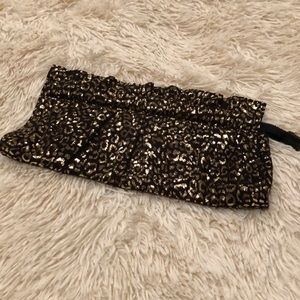 Express black and gold clutch/evening bag